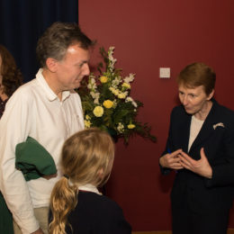 Helen Sharman, the first British astronaut and the first woman to visit the Mir space station, gives a talk at Caterham School.