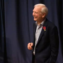 John Humphrys speaks at the CSS Bonarjee Evening at Caterham School, Surrey