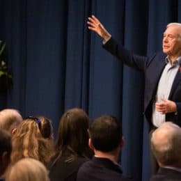 John Humphrys speaks at the CSS Bonarjee Evening at Caterham School, Surrey